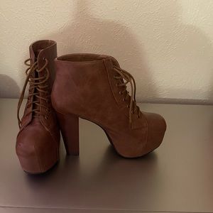 Brown Platform Booties